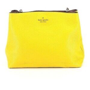 Kate Spade Aubrey Chain Shoulder Bag Pebbled Leather Yellow Tote